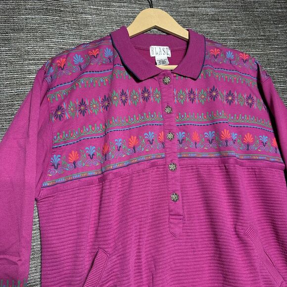 Blast Vintage Sweatshirt Polo Women's Size L - Picture 4 of 11